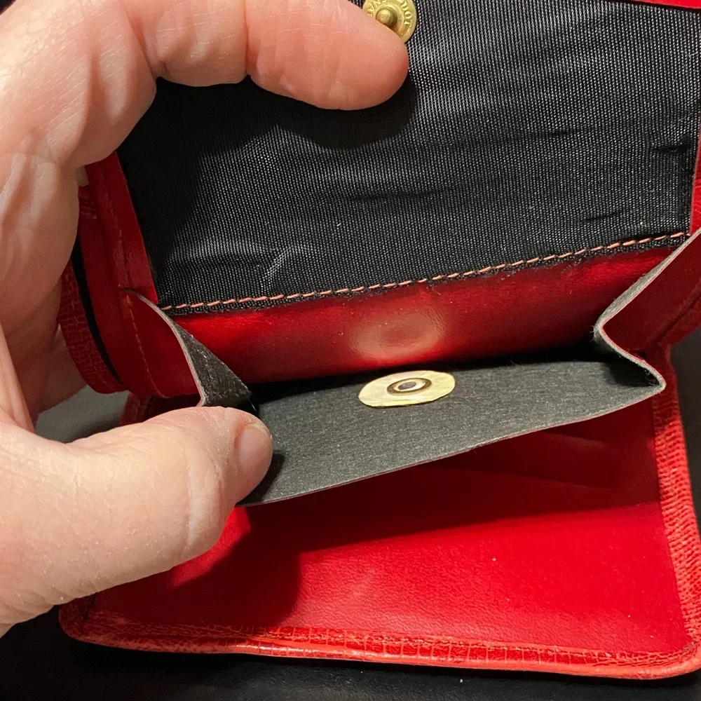 Vintage Baronet Red Crocodile-Embossed leather Women's wallet